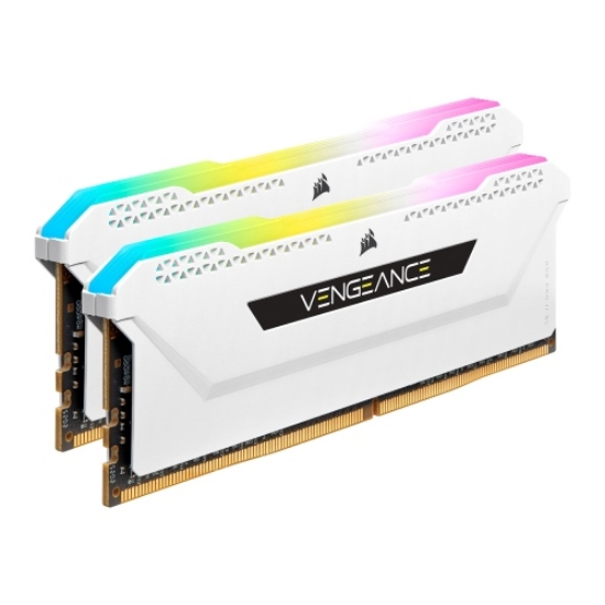 Picture of Corsair Vengeance RGB Pro SL 16GB Kit (2 x 8GB), DDR4, 3200MHz (PC4-25600), CL16, XMP 2.0, White