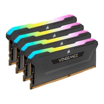 Picture of Corsair Vengeance RGB Pro SL 64GB Memory Kit (4 x 16GB), DDR4, 3600MHz (PC4-28800), CL18, XMP 2.0, Black