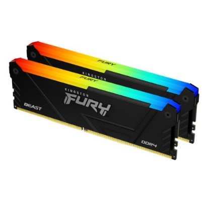 Picture of Kingston Fury Beast RGB 16GB Kit (2 x 8GB), DDR4, 3200MHz (PC4-25600), CL16, XMP, DIMM Memory
