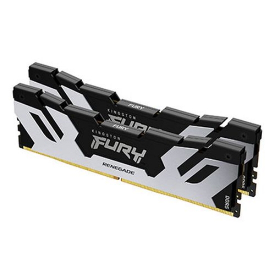 Picture of Kingston Fury Renegade 64GB Kit (2 x 32GB), DDR5, 6400MHz, CL32, 1.4V, ECC, XMP 3.0, PMIC, DIMM Memory, Black/Silver