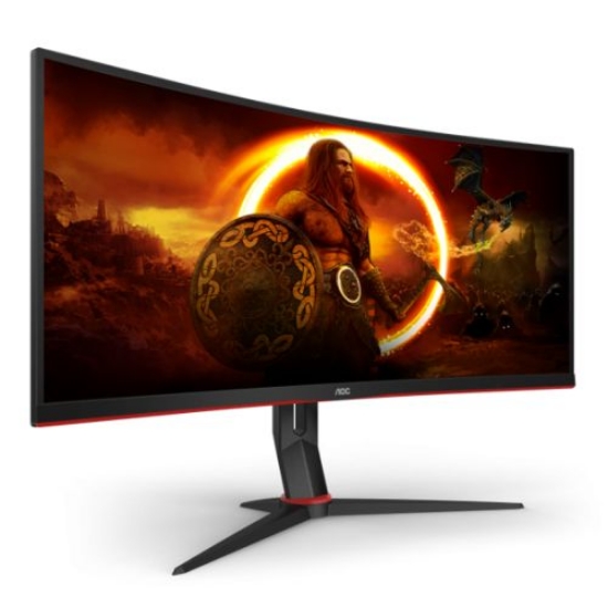 Picture of AOC 34" UWQHD Ultra-wide Curved Gaming Monitor (CU34G2X/BK), 3440 x 1440, 1ms, 144Hz, HDMI, DP, USB Hub, 6 Games Modes, VESA