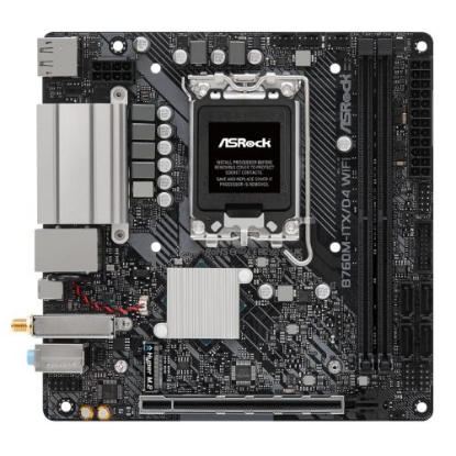 Picture of Asrock B760M-ITX/D4 WIFI, Intel B760, 1700, Mini ATX, 2 DDR4, HDMI, DP, Wi-Fi 6E, GB LAN, PCIe4, 1x M.2