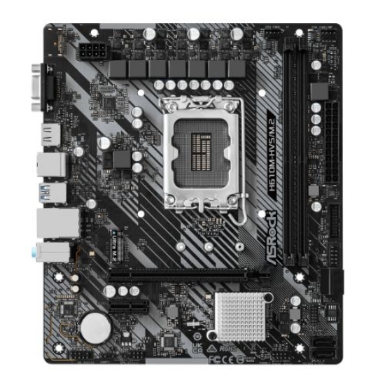 Picture of Asrock H610M-HVS/M.2 R2.0, Intel H610, 1700, Micro ATX, 2 DDR4, VGA, HDMI, PCIe4, 1x M.2