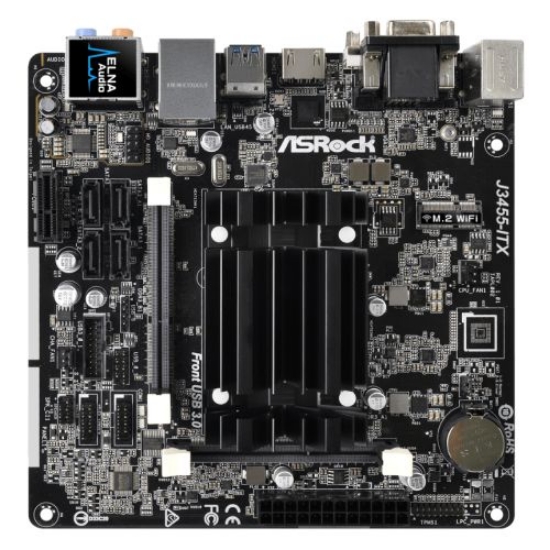 Picture of Asrock J3455-ITX, Integrated Intel Quad-Core J3455, Mini ITX, DDR3 SODIMM, VGA, DVI, HDMI