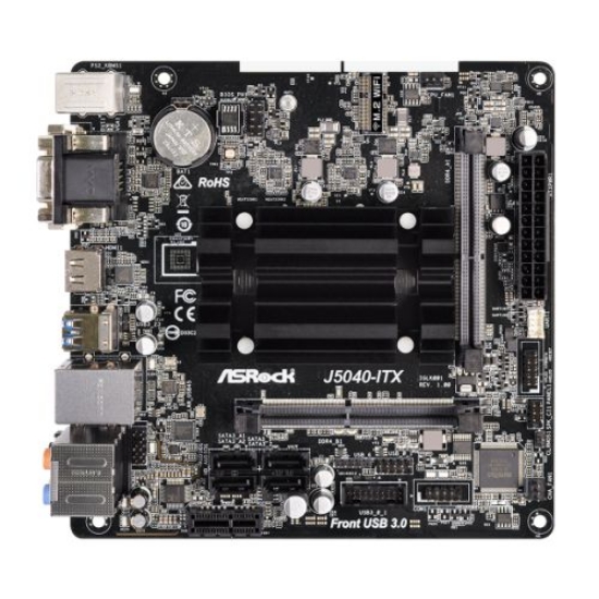 Picture of Asrock J5040-ITX, Integrated Intel Quad-Core J5040, Mini ITX, DDR4 SODIMM, VGA, DVI, HDMI