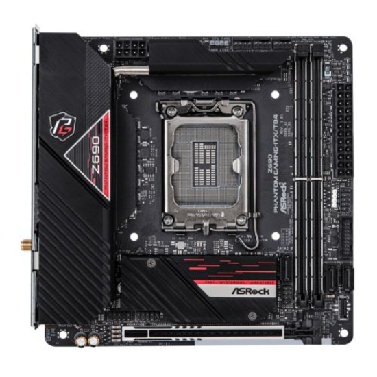 Picture of Asrock Z690 PHANTOM GAMING-ITX/TB4, Intel Z690, 1700, Mini ITX, 2 DDR5, HDMI, DP, Thunderbolt, Wi-Fi, 2.5GB LAN, PCIe5, RGB, 2x M.2