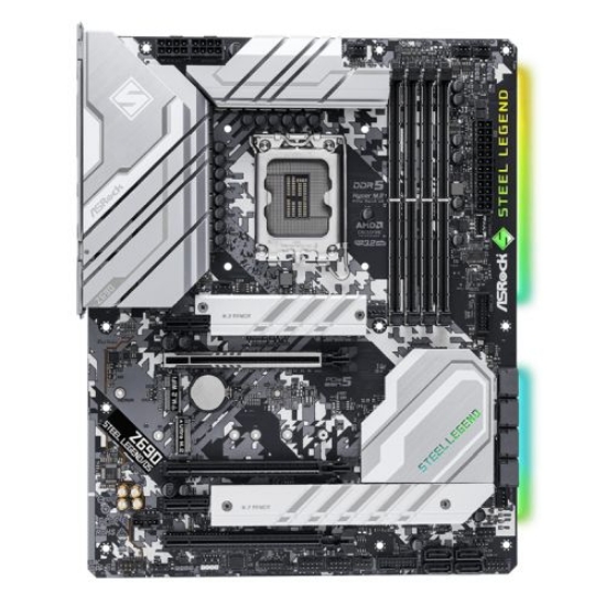 Picture of Asrock Z690 STEEL LEGEND/D5, Intel Z690, 1700, ATX, 4 DDR5, HDMI, DP, PCIe5, 2.5GB LAN, RGB, 3x M.2