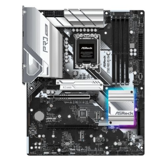 Picture of Asrock Z790 PRO RS/D4, Intel Z790, 1700, ATX, 4 DDR4, HDMI, DP, eDP, 2.5G LAN, PCIe5, RGB, 4x M.2