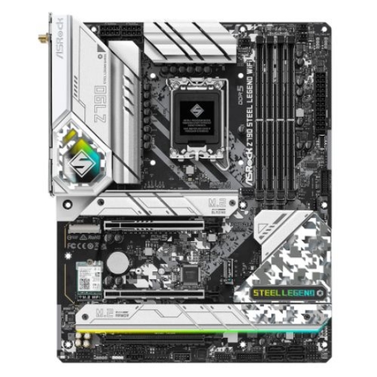 Picture of Asrock Z790 STEEL LEGEND WIFI, Intel Z790, 1700, ATX, 4 DDR5, HDMI, DP, eDP, Wi-Fi 6E, 2.5G LAN, PCIe5, RGB, 5x M.2