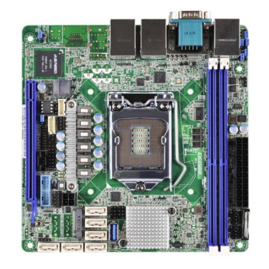 Picture of Asrock Rack E3C232D2I Server Board, Intel C232, 1151, Mini ITX, DDR4, VGA, Dual GB LAN, IPMI LAN, Serial Port, M.2