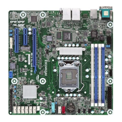Picture of Asrock Rack E3C246D4U Server Board, Intel C246, 1151, Micro ATX, VGA, Dual GB LAN, IPMI LAN, M.2, Serial Port