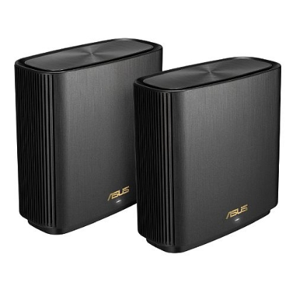 Picture of Asus (ZenWiFi XT9) AX7800 Tri-Band Wi-Fi 6 Mesh System, 2 Pack, 160MHz Bandwidth, 2.5G WAN, USB, Parental Controls, Black