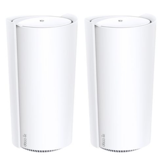 Picture of TP-LINK (DECO XE200) AXE11000 Tri-Band Whole Home Mesh Wi-Fi 6E System, 2 Pack, 16-Stream WiFi, 10G LAN, AI-Driven Mesh, Voice Control