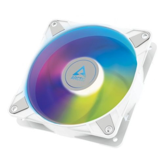 Picture of Arctic 12cm P12 Pressure Optimised PWM PST ARGB Case Fan, Fluid Dynamic, 12 LEDs, 0-2000 RPM, 0dB Mode, White