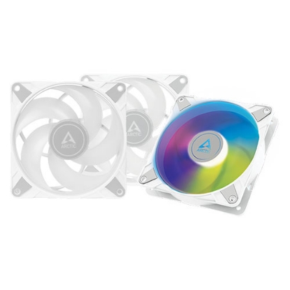 Picture of Arctic 12cm P12 Pressure Optimised PWM PST ARGB Case Fans (3 Pack), Fluid Dynamic, 12 LEDs, 0-2000 RPM, 0dB Mode, White