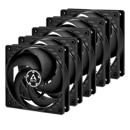 Picture of Arctic P12 12cm Pressure Optimised PWM PST Case Fans (5 Pack), Black, Fluid Dynamic, Value Pack