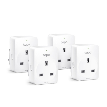 Picture of TP-LINK (TAPO P100 4-Pack) Mini Smart Wi-Fi Socket, Remote Access, Scheduling, Away Mode, Voice Control