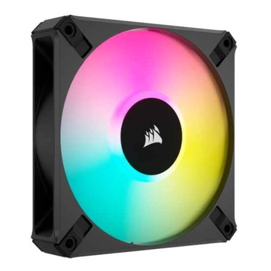 Picture of Corsair iCUE AF120 RGB ELITE 12cm PWM Case Fan, 8 ARGB LEDs, FDM Bearing, 550-2100 RPM, Black, Single Fan Expansion Pack