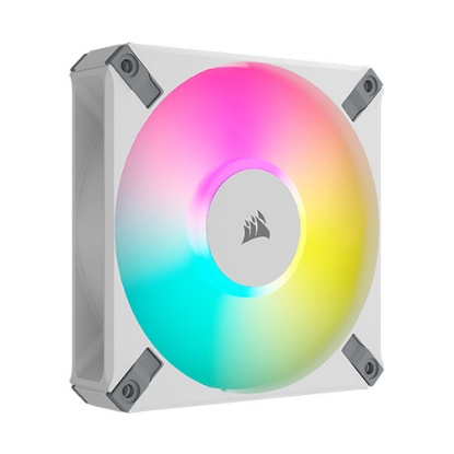 Picture of Corsair iCUE AF120 RGB ELITE 12cm PWM Case Fan, 8 ARGB LEDs, FDM Bearing, 550-2100 RPM, White, Single Fan Expansion Pack