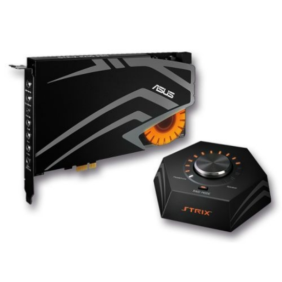 Picture of Asus STRIX RAID DLX Gaming Soundcard, PCIe, 7.1, Audiophile-Grade DAC, 124dB SNR, Raid Mode & Control Box