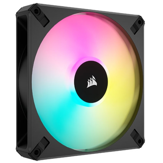 Picture of Corsair iCUE AF140 RGB ELITE 14cm PWM Case Fan, 8 ARGB LEDs, FDM Bearing, 500-1700 RPM, Black, Single Fan Expansion Pack