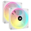 Picture of Corsair iCUE LINK QX140 14cm PWM RGB Case Fans x2, 34 RGB LEDs, Magnetic Dome Bearing, 2000 RPM, iCUE LINK Hub Included, White