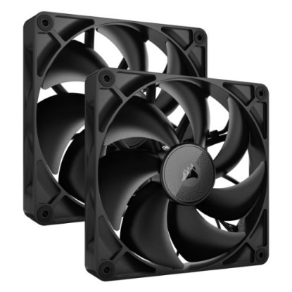 Picture of Corsair iCUE LINK RX140 14cm PWM Case Fans (2 Pack), Magnetic Dome Bearing, 1700 RPM, iCUE LINK Hub Included, Black