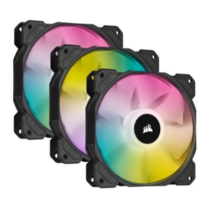 Picture of Corsair iCUE SP120 ELITE Performance 12cm PWM RGB Case Fans x3, 8 ARGB LEDs, Hydraulic Bearing, Lighting Node CORE Included