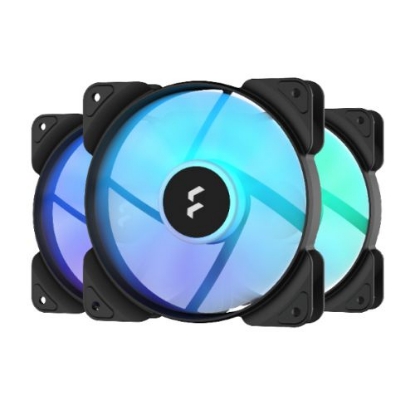 Picture of Fractal Design Aspect 12 12cm RGB Case Fans (3 Pack), Rifle Bearing, Supports Chaining, Aerodynamic Stator Struts, 1200 RPM, Black Frame