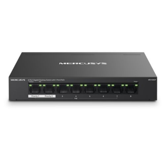 Picture of Mercusys (MS108GP) 8-Port Gigabit Desktop Switch with 7-Port PoE+, Steel Case