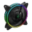 Picture of GameMax Razor 12cm PWM Rainbow ARGB Dual Ring Case Fan, Hydro Bearing, 24 LEDs, Anti-Vibration, Up to 1200 RPM
