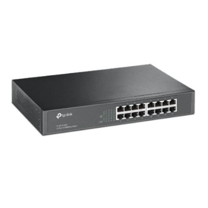 Picture of TP-LINK (TL-SF1016DS) 16-Port 10/100Mbps Unmanaged Desktop/Rackmount Switch, 13-inch Steel Case