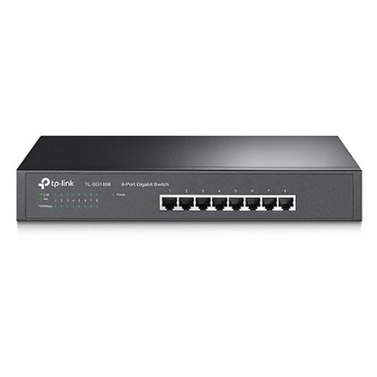 Picture of TP-LINK (TL-SG1008) 8-Port Gigabit Unmanaged Desktop/Rackmount Switch, Steel Case