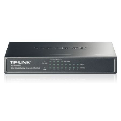 Picture of TP-LINK (TL-SG1008P) 8-Port Gigabit Unmanaged Desktop Switch, 4-Port PoE, Steel Case