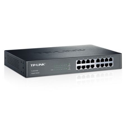 Picture of TP-LINK (TL-SG1016D) 16-Port Gigabit Unmanaged  Desktop/Rackmount Switch, Steel Case