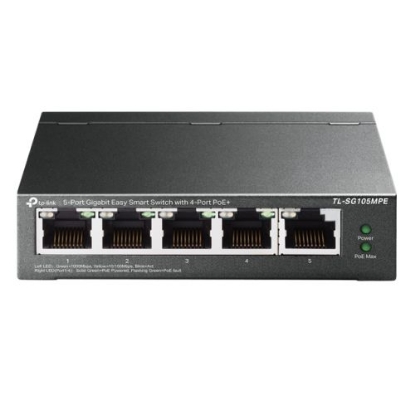 Picture of TP-LINK (TL-SG105MPE) 5-Port Gigabit Easy Smart Switch with 4-Port PoE+, Steel Case