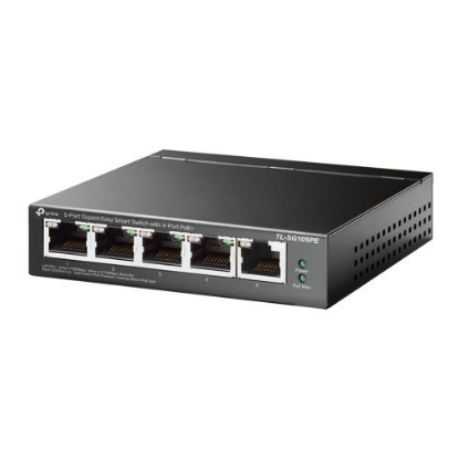 Picture of TP-LINK (TL-SG105PE) 5-Port Gigabit PoE Easy Smart Switch, 4-Port PoE+, Steel Case