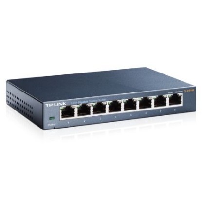 Picture of TP-LINK (TL-SG108) 8-Port Gigabit Unmanaged Desktop Switch, Steel Case