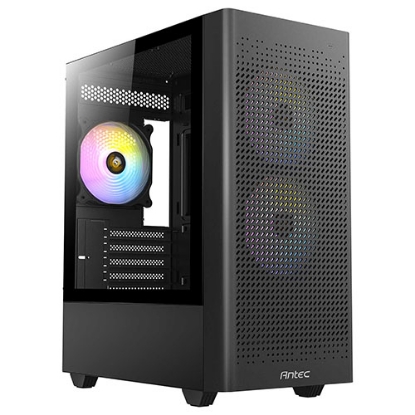 Picture of Antec NX500M ARGB Gaming Case w/ Glass Window, Micro ATX, 3 RGB Fans, Mesh Front, 360mm Radiator Support, USB-C, Black