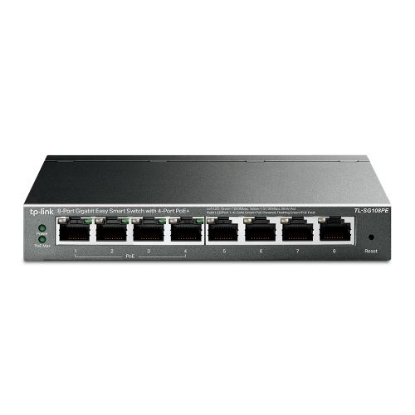 Picture of TP-LINK (TL-SG108PE) 8-Port Gigabit Easy Smart Switch with 4-Port PoE+, Steel Case