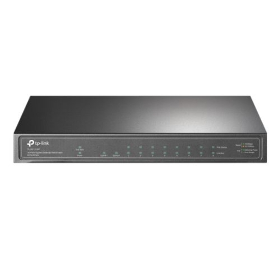 Picture of TP-LINK (TL-SG1210P) 10-Port GB Desktop Switch, 9 RJ45 + 1 SFP Port, 8-Port PoE+, Metal Casing