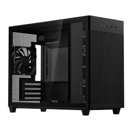 Picture of Asus Prime AP201 Gaming Case w/ Tempered Glass Window, Micro ATX, USB-C, Tool-free Panels, 338mm GPU & 360mm Radiator Support, Black