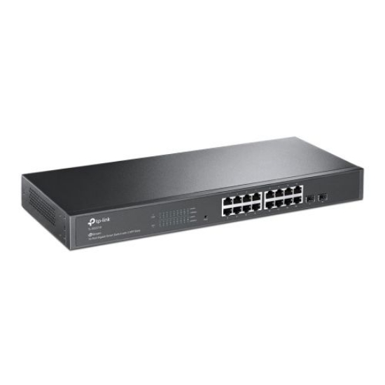 Picture of TP-LINK (TL-SG2218) JetStream 16-Port Gigabit Smart Switch with 2 SFP Slots, L2/L3/L4 QoS, Fanless, Rackmountable