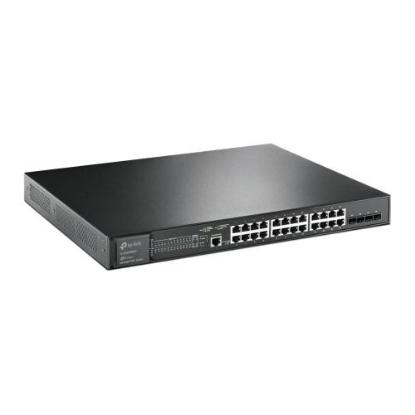 Picture of TP-LINK (TL-SG3428XMP) JetStream 24-Port Gigabit & 4-Port 10GE SFP+ L2+ Managed Switch with 24-Port PoE+, Rackmountable