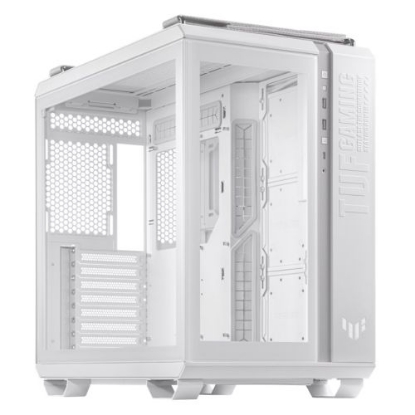 Picture of Asus TUF Gaming GT502 Case w/ Front & Side Glass Window, ATX, Dual Chamber, Modular Design, LED Control Button, USB-C, Carry Handles, White