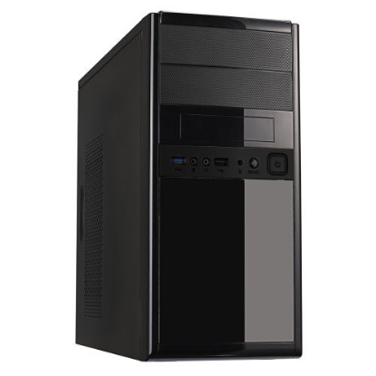 Picture of CiT 1016 V2 Micro ATX Case, 500W, Rear Fan, Front USB 3.0 & USB 2.0, Piano Black