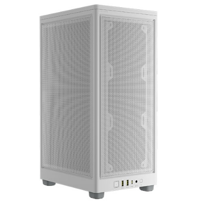 Picture of Corsair 2000D Airflow Mini ITX Gaming Case, Steel Mesh Panels, Up to 8x Fans, Triple-Slot GPU Support, USB-C, Requires SFX/SFX-L PSU, White
