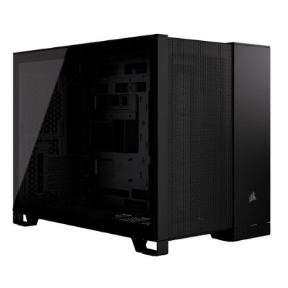 Picture of Corsair 2500D Airflow Dual Chamber Gaming Case w/ Glass Window, Micro ATX, Fully Mesh Panelling, USB-C, Asus BTF Compatible, Black