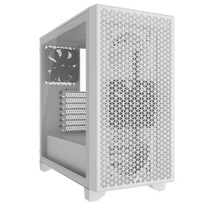 Picture of Corsair 3000D Airflow Gaming Case w/ Glass Window, ATX, 2x SP120 Fans, GPU Cooling, 4-Slot GPU Support, High-Airflow Front, White