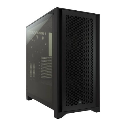 Picture of Corsair 4000D Airflow Gaming Case w/ Tempered Glass Window, E-ATX, 2 x AirGuide Fans, High-Airflow Front Panel, USB-C, Black